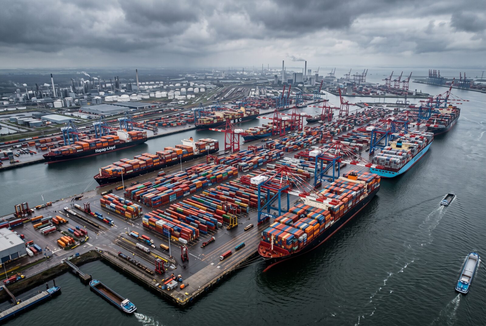 Port à conteneurs vu du ciel
